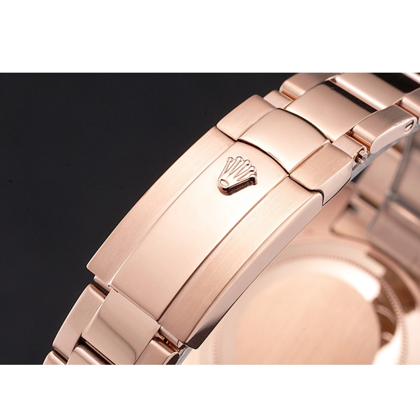 Aaa replica Gold Ad Brown Dweller Rolex Sky Bracelet Case Dial Rose 0713